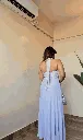 Ruched V Halter Neck Mesh Dress 2.webp