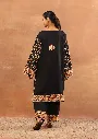 Wool Aari Embroidered Solid Women's 3 PC Long Phiran Set BACK - Black.webp