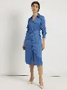 Satin Shirt Dress - Blue.webp