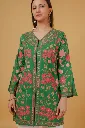 Cotton Kashmiri Aari Embroidered Jacket – Green.webp