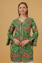Cotton Kashmiri Aari Embroidered Jacket – Green 2.webp