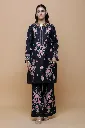 Cotton Kashmiri Aari Kurta Set With Bellbottom - Black 2.webp
