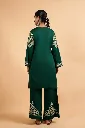Kashmiri Aari Embroidered Kurta Set with Bellbottom Pants in Green 3.webp