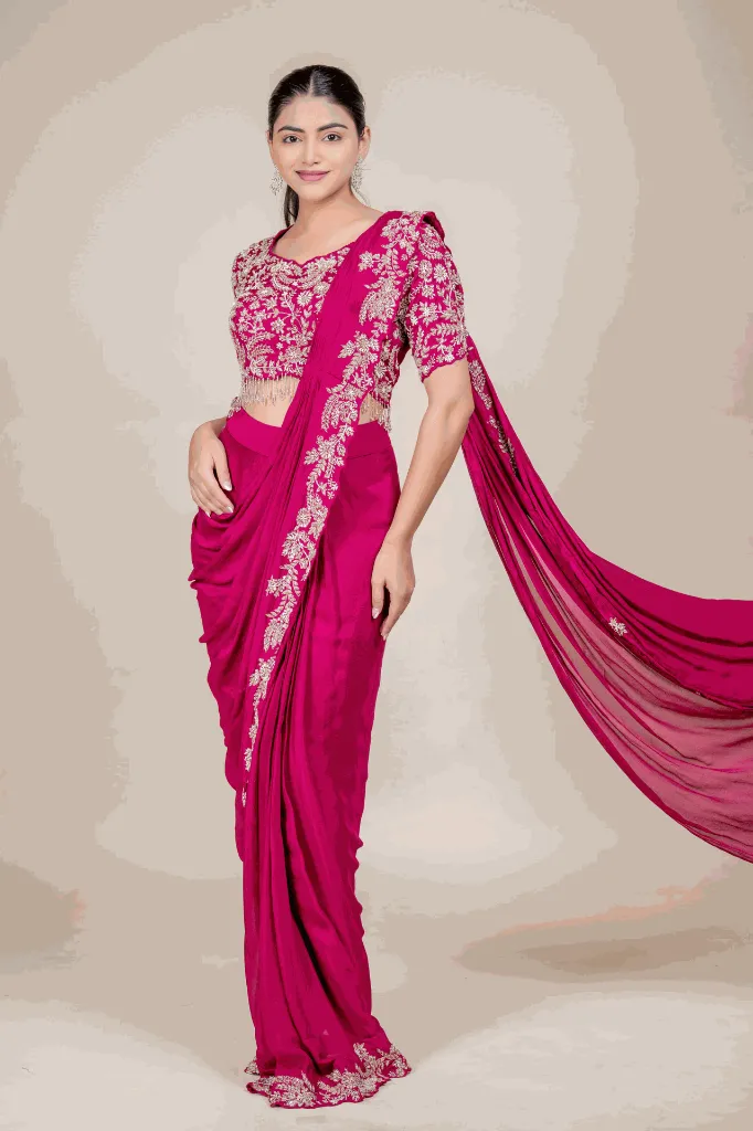 Imperial Berry Wine Hand-Embellished Saree with Designer Blouse.webp