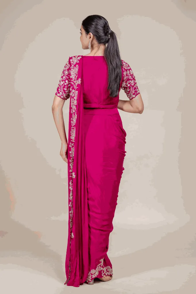 Imperial Berry Wine Hand-Embellished Saree with Designer Blouse BACK.webp