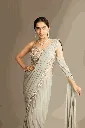 Sage Olive Drape Saree Set 2.webp