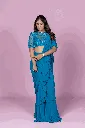 Teal ruffle saree.webp