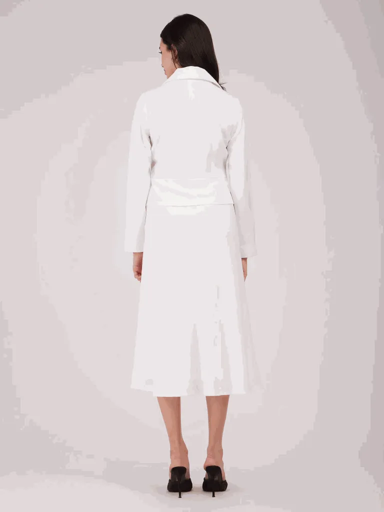 A-line Jacket Dress - White 3.webp