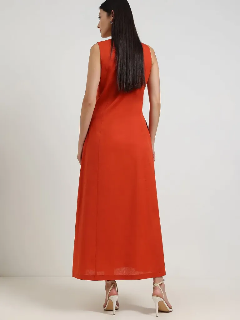 A-Line Maxi Dress - Rust 3.webp