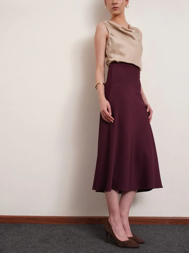 A-line Skirt - Wine.webp