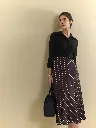 Satin Striped Flared Skirt - Black.webp