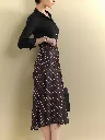 Satin Striped Flared Skirt - Black 2.webp