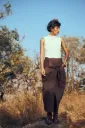 Wrap Style Skirt Cotton- Brown