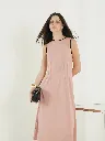 Cotton Fit and Flare Dress - Pink